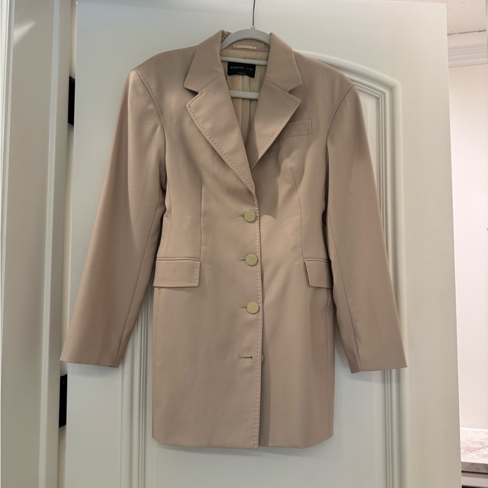 Babaton Beige Blazer Tailored Blazer Dress